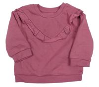 Vínová mikina s volánem Primark