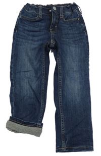 Tmavomodré podšité slim fit rifle H&M