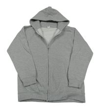 Šedá melírovaná propínací mikina s kapucí AWDis