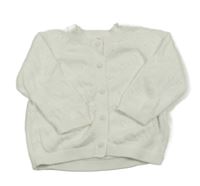 Bílý propínací svetr s perforovanými srdíčky M&Co.