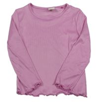 Růžové žebrované triko