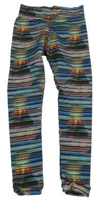 Barevné pruhované legíny