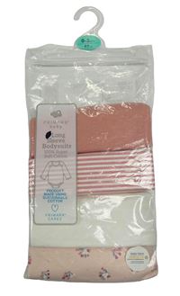 Nové - 4x body - starorůžové + starorůžovo-bílé pruhované + smetanové + růžové květované Primark