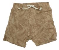 Hnědé teplákové kraťasy s listy C&A