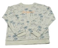 Světlešedá mikina s palmami a surfy Kiabi