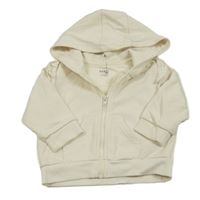 Krémová propínací mikina s volánky a kapucí M&S