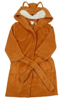 Skořicový chlupatý župan s kapucí - liška H&M