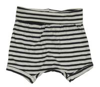 Bílo-černé pruhované bavlněné kraťasy H&M