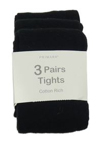 Nové - 3x černé punčocháče Primark