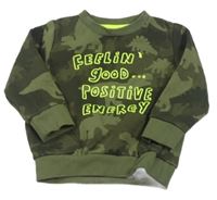 Khaki army mikina s nápisem F&F