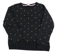 Černá vzorovaná mikina se srdíčky H&M