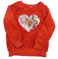 Červená plyšová mikina s Tlapkovou patrolou zn. Nickelodeon