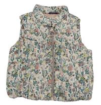 Bílo-barevná šusťáková zateplená vesta C&A