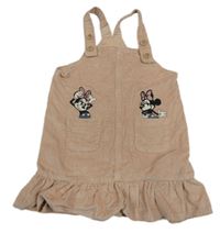 Pudrové laclové manšestrové šaty s Minnie Disney