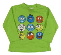 Zelené triko se smajlíky Topomini