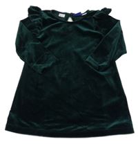 Tmavozelené sametové šaty s volánky Lupilu