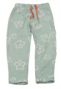 Světlezelené květované tepláky 