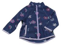 Tmavomodrá květovaná fleecová propínací mikina dunnes