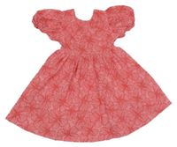 Světlerůžovo-červené květované šaty Tu