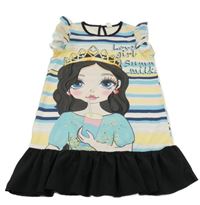 Bílo-černo-barevné lehké šaty s dívkou shein