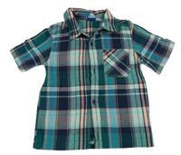 Zeleno-tmavomodrá kostkovaná košile