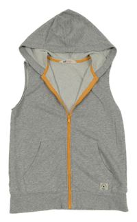 Šedá melírovaná propínací tepláková vesta s kapucí H&M