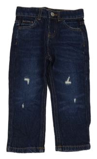 Tmavomodré rifle s dírami Primark