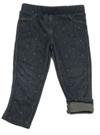 Tmavomodré puntíkaté zateplené tregíny Topomini