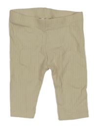 Světlebéžové žebrované legíny H&M