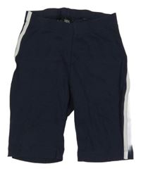 Tmavomodré kraťasy s bílým pruhem bpc