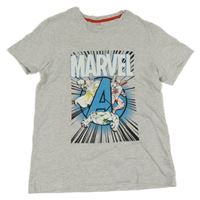 Šedé melírované tričko s Marvel Primark