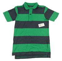 Zeleno-antracitové pruhované polo tričko Nutmeg