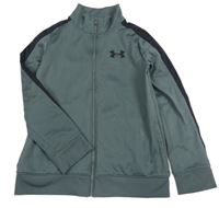 Antracitovo-černá propínací sportovní mikina s logem Under Armour