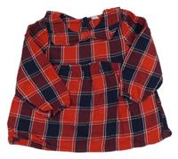 Červeno-tmavomodré kostkované šaty Tu