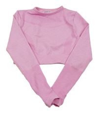 Růžové sportovní crop triko Shein