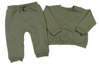 2set - Khaki vzorovaná mikina s liškou + tepláky Tu