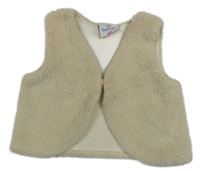 Béžová kožešinová podšitá vesta Topomini