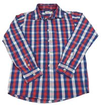 Modro-bílo-červená kostkovaná košile 