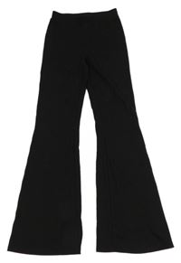 Černé žebrované flare legíny H&M