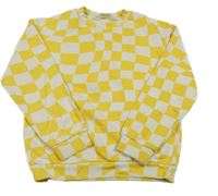 Bílo-žlutá kostkovaná mikina H&M