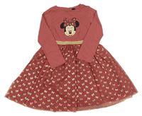 Starorůžové šaty s Minnie a tylovou sukní Disney