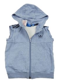 Světlemodrá tepláková propínací vesta s kapucí Adidas