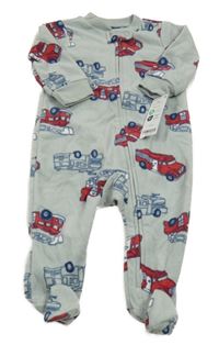 Nové - Šedý fleecový overal s hasiči Carter's