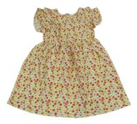 Bílo-žluto-růžové květované šaty Primark