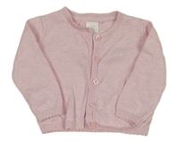 Světlerůžový propínací svetr Next