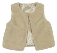 Béžová huňatá podšitá vesta C&A