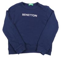 Tmavomodrá mikina s logem Benetton