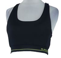 Dámský černý sportovní crop top s nápisem Workout