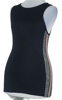 Dámský černo-růžový sportovní top s pruhy X-tone 
