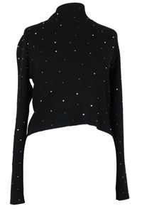 Dámský černý crop svetr s cvočky Zara